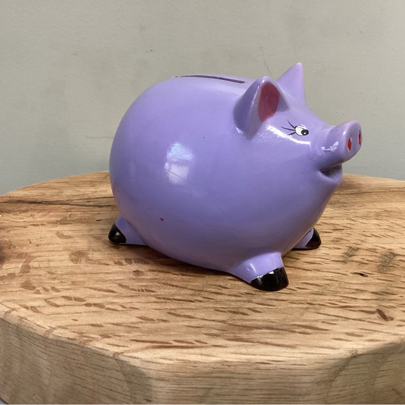 🟣 Purple Piggy Bank in Like New Condition - Cute & Colorful - Picture 5 of 15